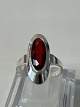 Silver Ladies Ring with Red Stonestamped 835SSize 56