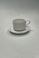 Bing og Grøndahl/Kronjyden Stentøj Hvid Cordial Kaffekop og Underkop No 305