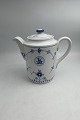 Bing and Grondahl Blue Traditional Blue Fluted Hotel Coffee Pot with Logo No. 1053