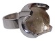 Sven Haugaard sølvBrutalistisk ring med bjergkrystal fra ca. 1962-1970 - Str. 56