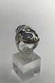 Georg Jensen Sterling Sølv Ring No. 18 Chalcedon Moonlight Blossom