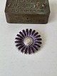 Georg Jensen Marguerit broche/vedhæng i sølv med lilla emalje