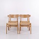 Hans J. Wegner CH23 Spisebordsstole i Egetræ med Fletsæde fra Carl Hansen & Søn, 1960’erne