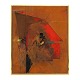 Albert Bitran maleri. Albert Bitran,  1931-2018, olie på lærred. "Ocres" (Okker), signeret og dateret 1985. Lysmål: 92x75cm. Med ramme: 96x79cm
