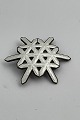 Norsk Ottar Hval Sterling Sølv Broche med hvid emalje