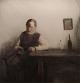 Opus 43 Hendrik - Reading man at a table. Colour Mezzotinte 1924. Plate 20 x 19 
cm
