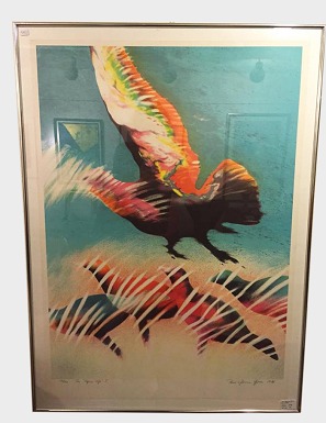 Lithography "The Pigeon Life"
Without frame: 86x61 cm. With frame: 92x67,5 cm. 
Signed Poul Janus Ipsen 1986. Numbered 116/200
Poul Janus Ipsen
