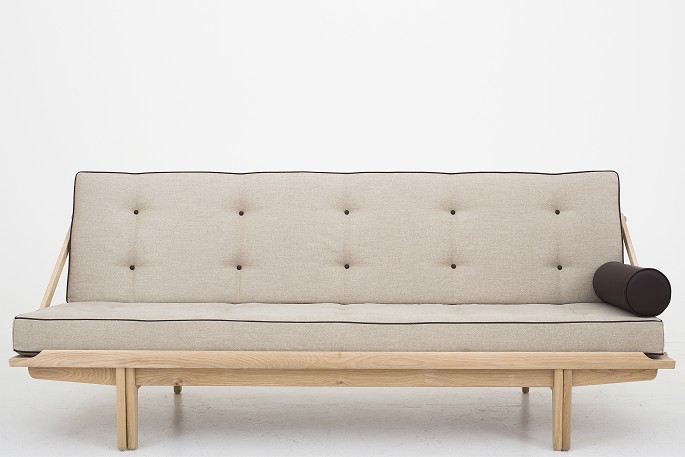 Poul Volther / KLASSIK Copenhagen
Daybed is in oak and cushions in Canvas and buttons and pillow in 
Savanne-Antique leather
Condition: New.
Availability: 6-8 weeks
Shown in KLASSIK Flagship Store - Bredgade 3, 1260 KBH K.
