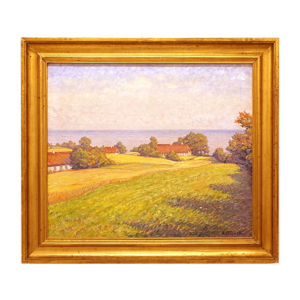 Heinrich Blunck Heikendorf, Kiel 1891-1963, landskab ved Ertebjergskov, Als. 
Olie på lærred. Lysmål: 58,5x68,5cm. Med ramme: 74x84cm