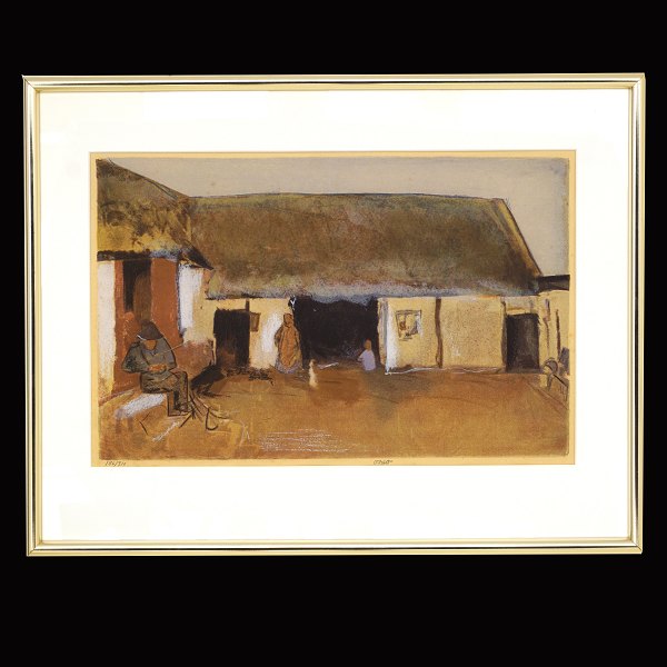 Oluf Høst, 1884-1966, koloreret litografi: Bognemark. Signeret. 186/310. Lysmål: 
40x60cm. Med ramme: 61x81cm