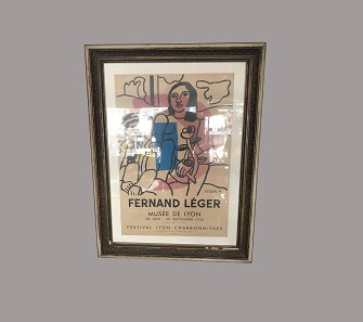 Lithographic poster with frame
75 cm x 98 cm including the frame
The poster is from an exhibition of Leger