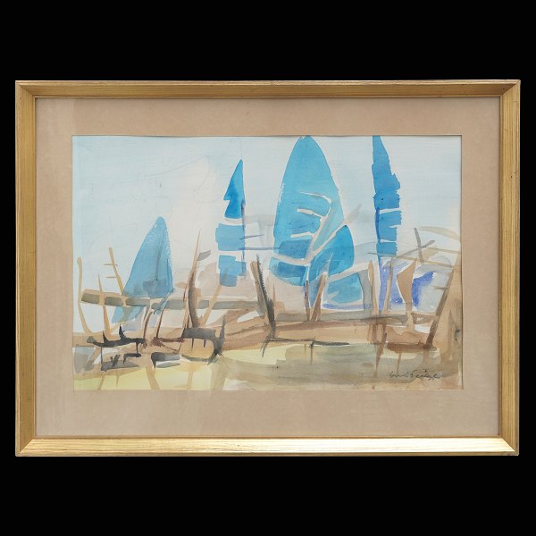 Svend Saabye, 1913-2004, water color. Signed. Visible size: 37x54cm. With frame: 
53x69cm