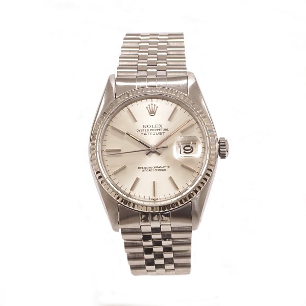 Rolex Oyster Perpetual Datejust ref. 16014, Steel. Comes with box and papers 
dated 7/12 1979. D: 36mm