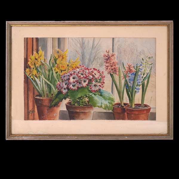 Olga Aleksandrovna, Grossfürstin von Russland, 1882-1960, Aquarell, Stilleben 
mit Blumen. Lichtmasse: 37x56cm. Mit Rahmen: 52x71cm