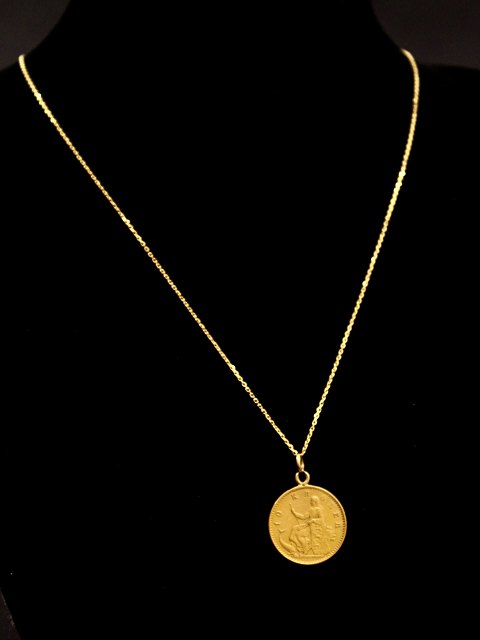 18 carat necklace with gold ten krone