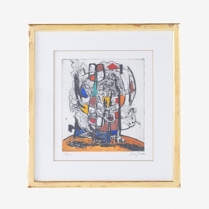 Robert Jacobsen
Hand-colored etching ring with passepartout in gold frame. Signed. 49/50.
1 pc. in stock
