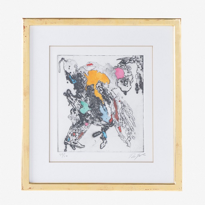 Robert Jacobsen
Hand-colored etching ring with passepartout in gold frame. Signed. 49/50.
1 pc. in stock
