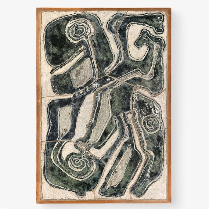 Birte Weggerby.
Relief i stentøj med træramme. Signeret af kunstneren.
1 stk. på lager
