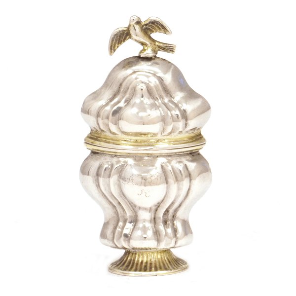 Riechdose aus Silber von Jens Jacob Pedstrup, Aalborg, 1793-1829. H: 7,8cm